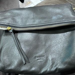Margot Newton Genuine Leather Robbie Fold Over in Black